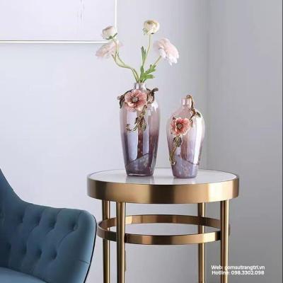 CẶP BÌNH HOA ĐẮP NỔI MEN HỎA BIẾN